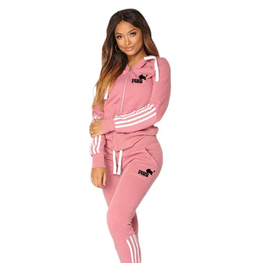 Woman Hot Sale Zip-up Hoodie Sweatpants Autumn Winter Daily Casual Sporty Jogger Set Urban Fashion Sexy Hoody Outfit