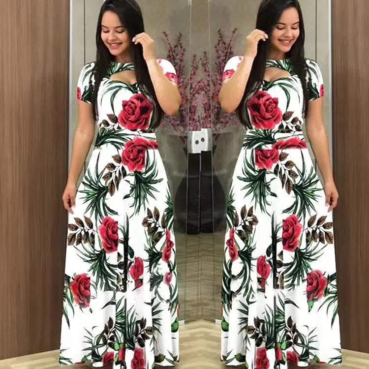 Women New Spring/Summer , big swing skirt, sexy and fashionable digital printing Dresses