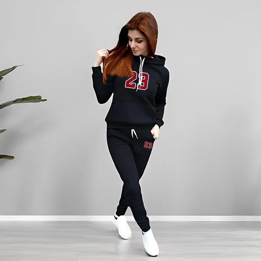 Woman Autumn Winter Fashion Casual Printing Two piece Set Women Tracksuit Outfits Hooded Suit Quality Ladies Daily Jogging Sport