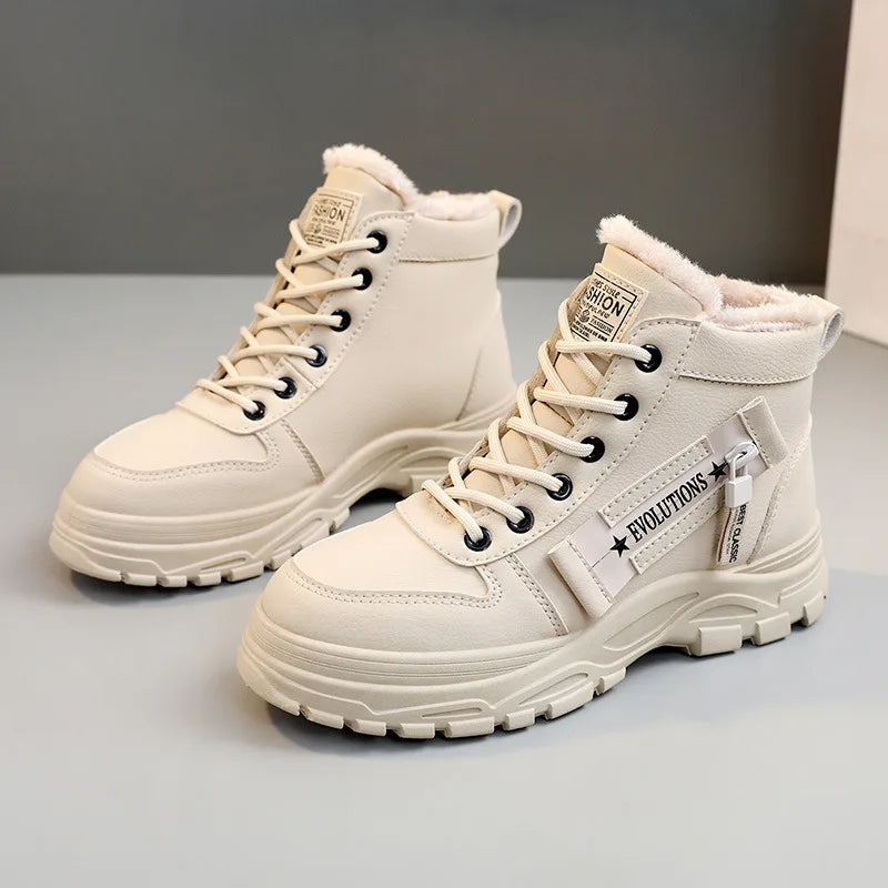 Women Casual High-top Shoes for Winter Snow Boots Warm Womens Sneakers Platform Ankle Boots