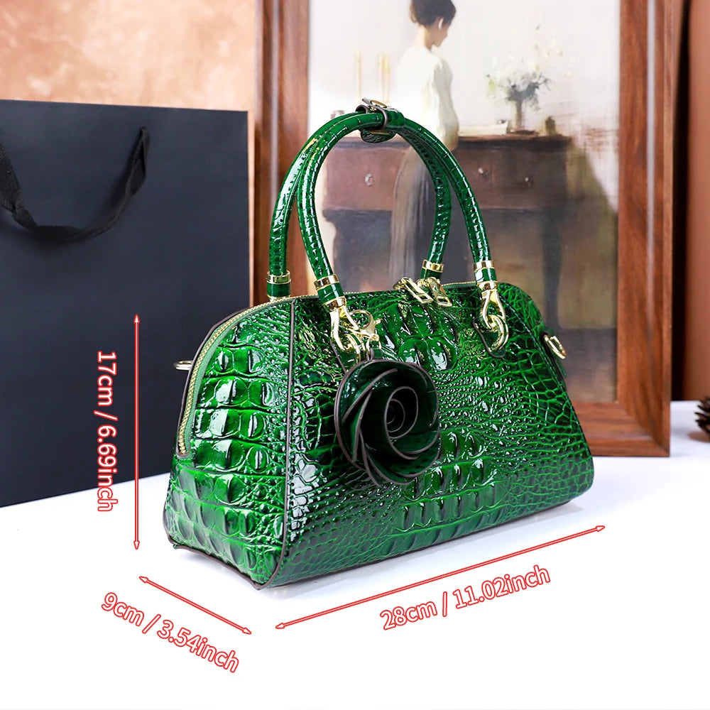 Women Crocodile pattern high-end new retro fashion handbag, large-capacity texture, single-shoulder crossbody , pillow bag