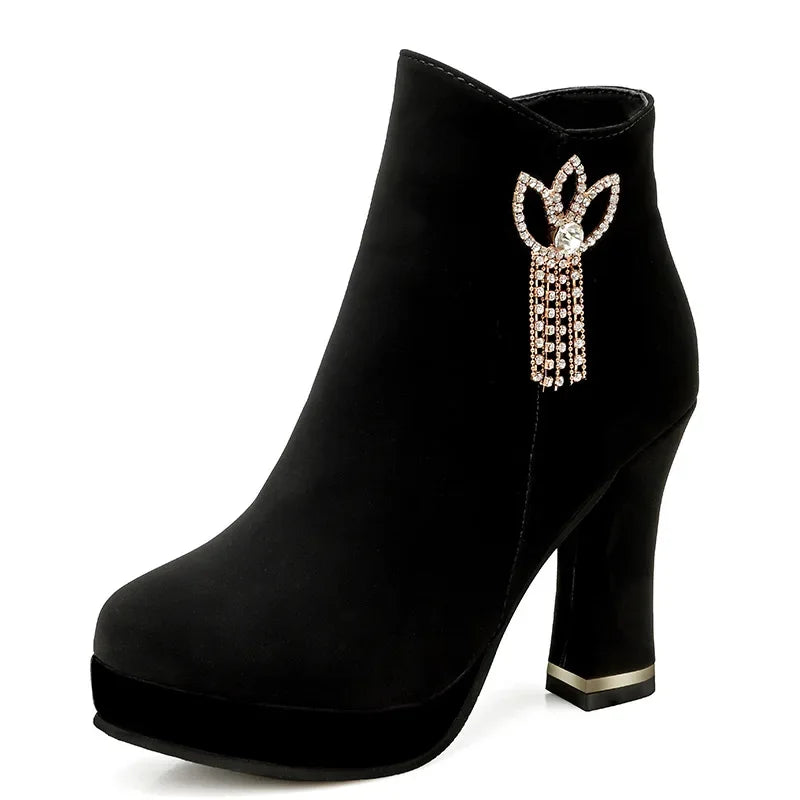 Women Elegant Fashionable Autumn/winter thick, high heel boot