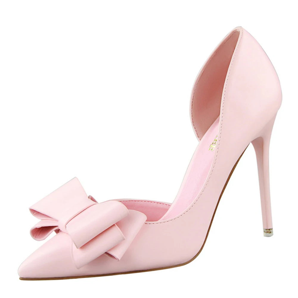Women's shoes wedding bow high heels