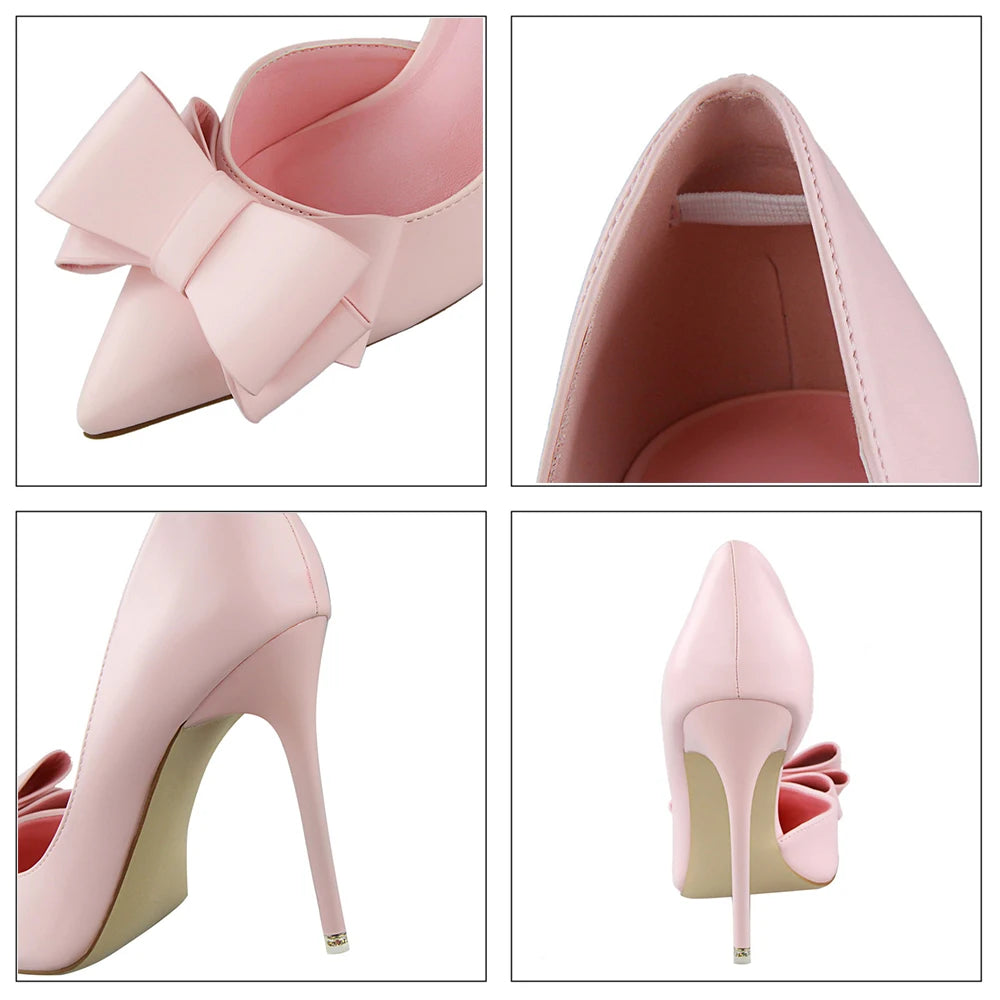 Women's shoes wedding bow high heels
