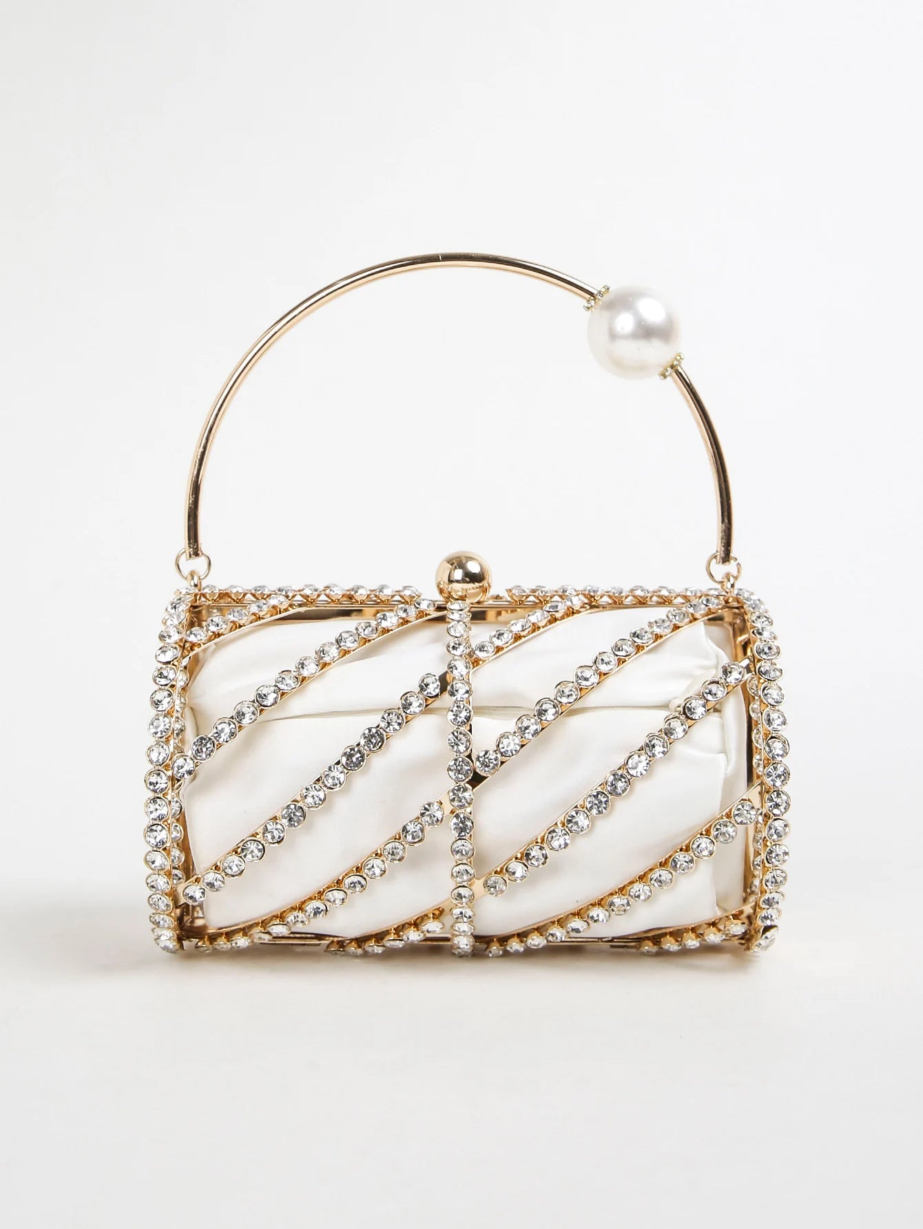 Women's clutch sparkly diamond-encrusted bag