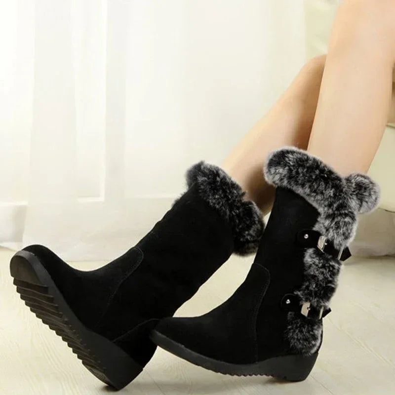 Women Casual Warm Fur Mid-Calf Boots