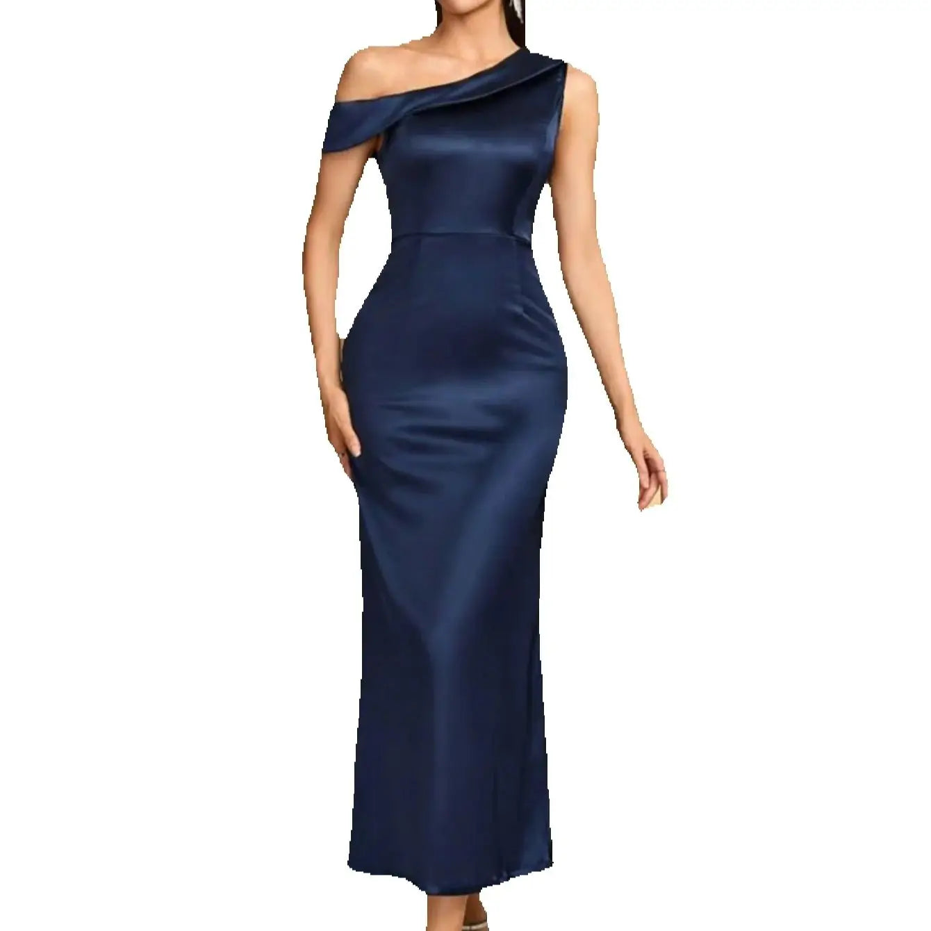 women casual and elegant off-shoulder sleeveless with body-shaping design, suitable dress for daily travel
