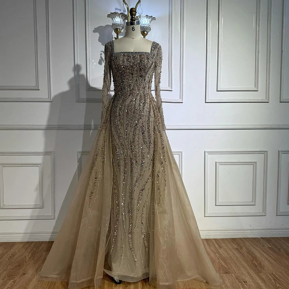 Women Evening Dress with Overskirt Luxury formal gown