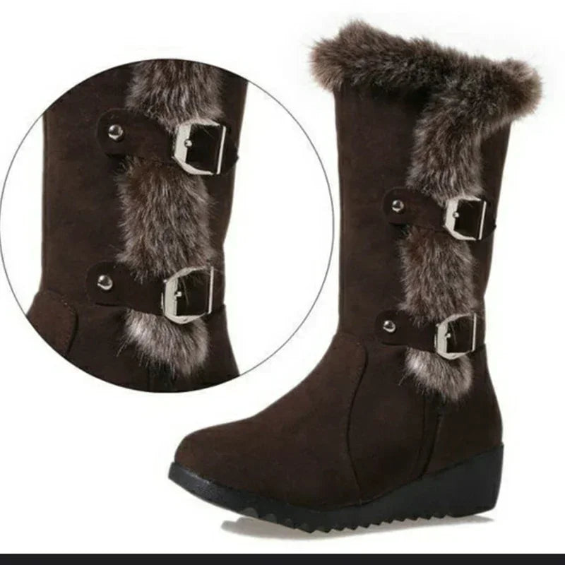 Women Casual Warm Fur Mid-Calf Boots