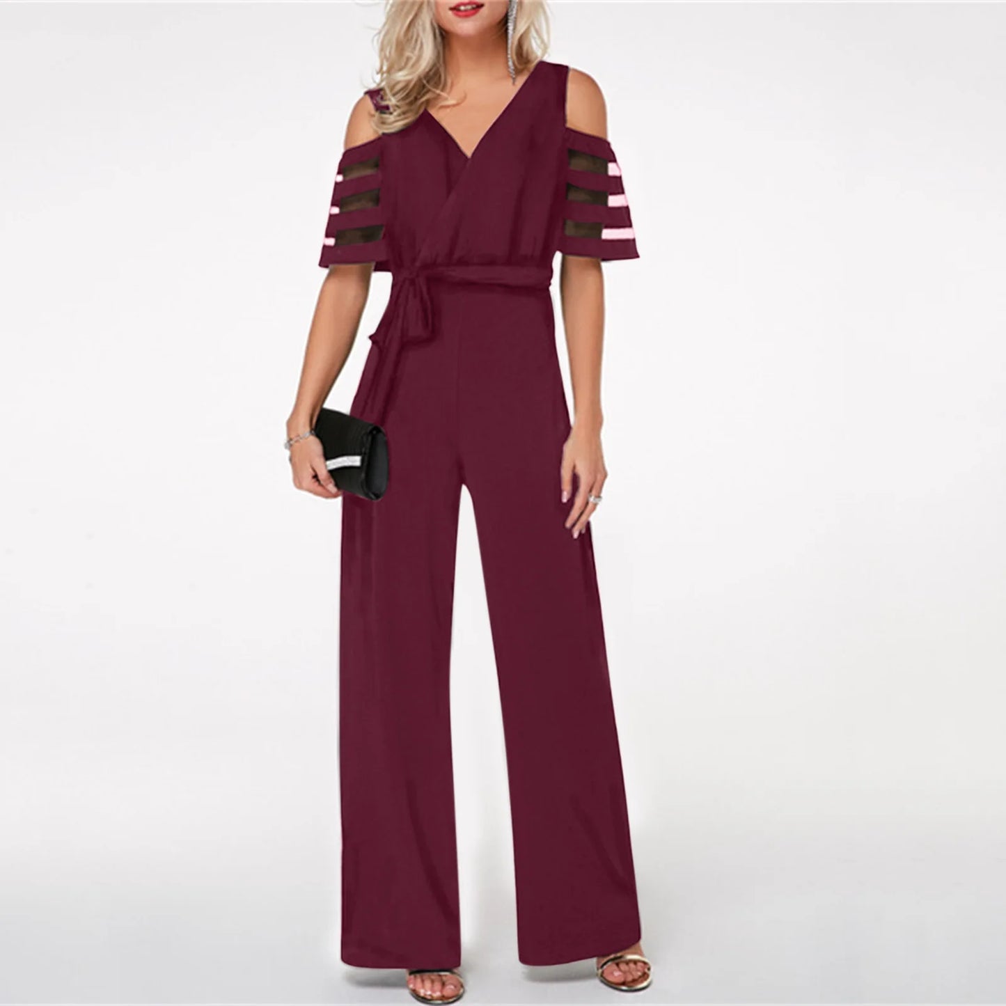 women's wide leg loose design comfortable and casual jumpsuit