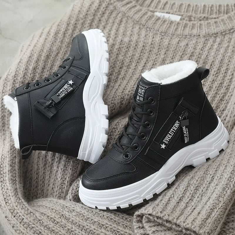 Women Casual High-top Shoes for Winter Snow Boots Warm Womens Sneakers Platform Ankle Boots