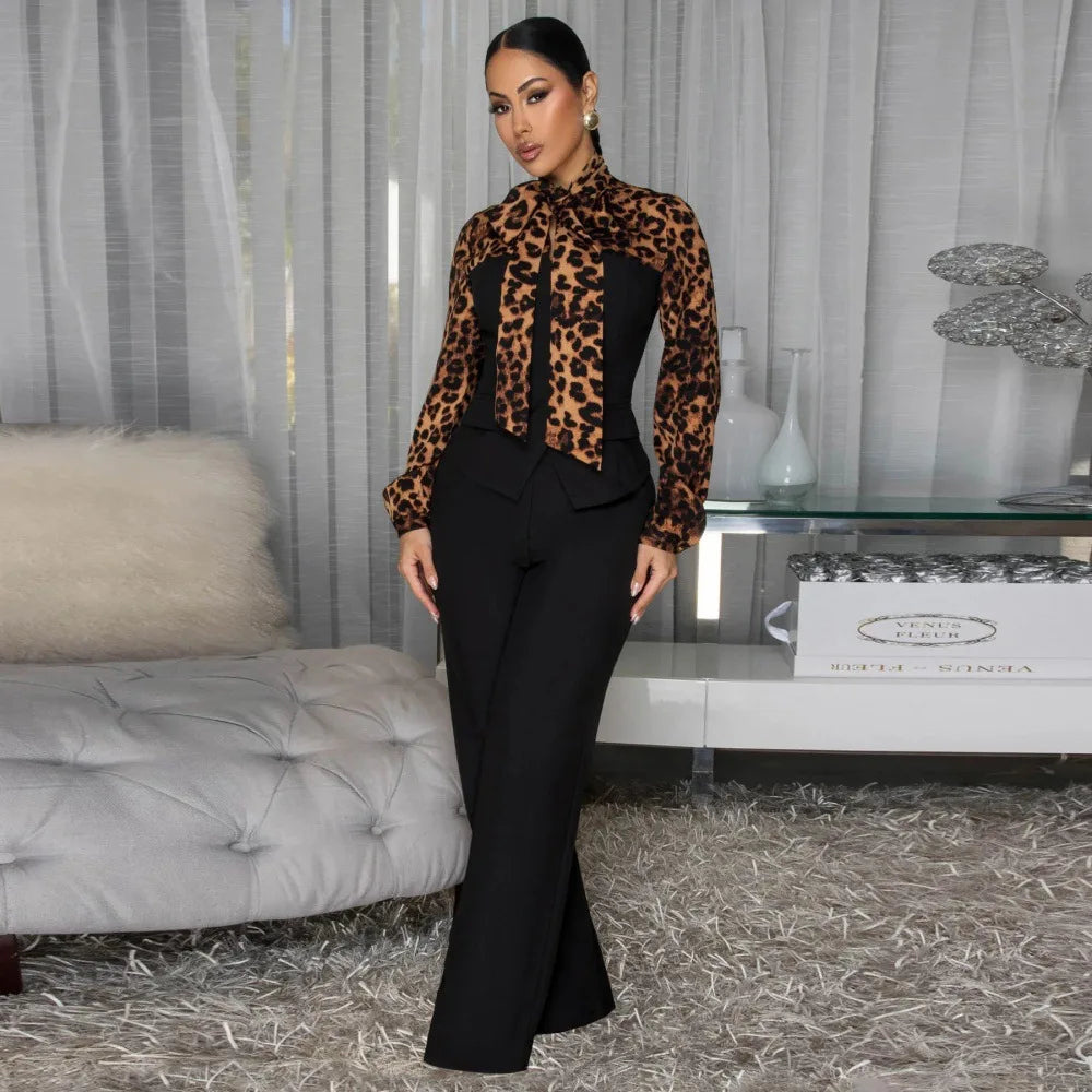 Woman Patchwork Shirt Style Jumpsuits  Elegant Vintage Long Sleeve High Waist One Piece Rompers Women Jumpsuit