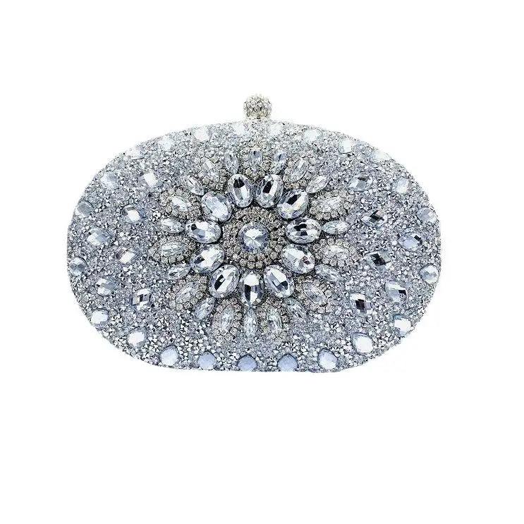 women Fashionable Shell diamonds birthday wedding Handbag Rhinestone Clutch Sequin and Sunflower Evening Party Bag