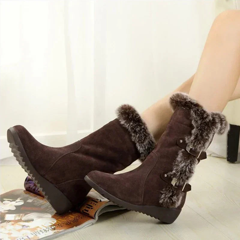Women Casual Warm Fur Mid-Calf Boots