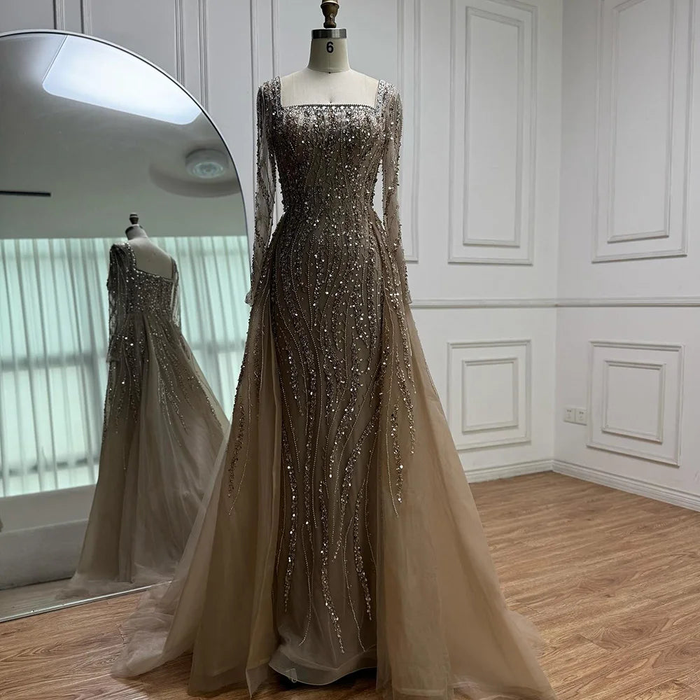 Women Evening Dress with Overskirt Luxury formal gown