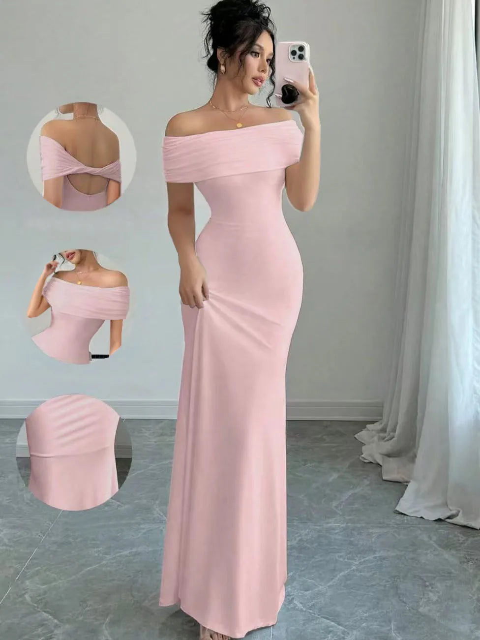 Women‘s Off Shoulder, sleeveless Sexy Bodycon , Elegant Bandage Cocktail Dress for Night Out