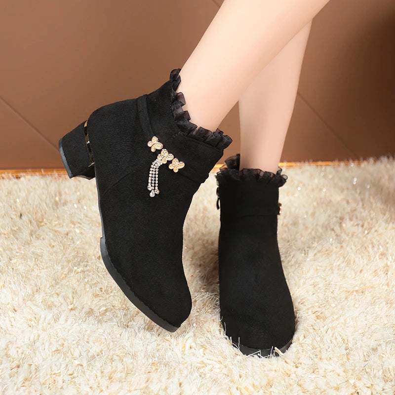 Women elegant Anti Slip Winter Banquet Casual boots