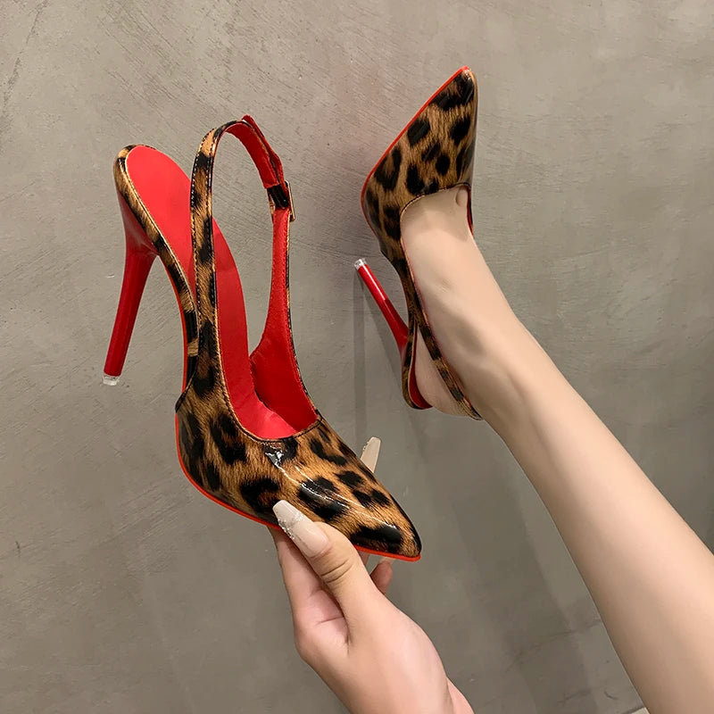 Women High Heels Feminine Sexy Leopard Print Pointed Toe Stiletto Single shoes