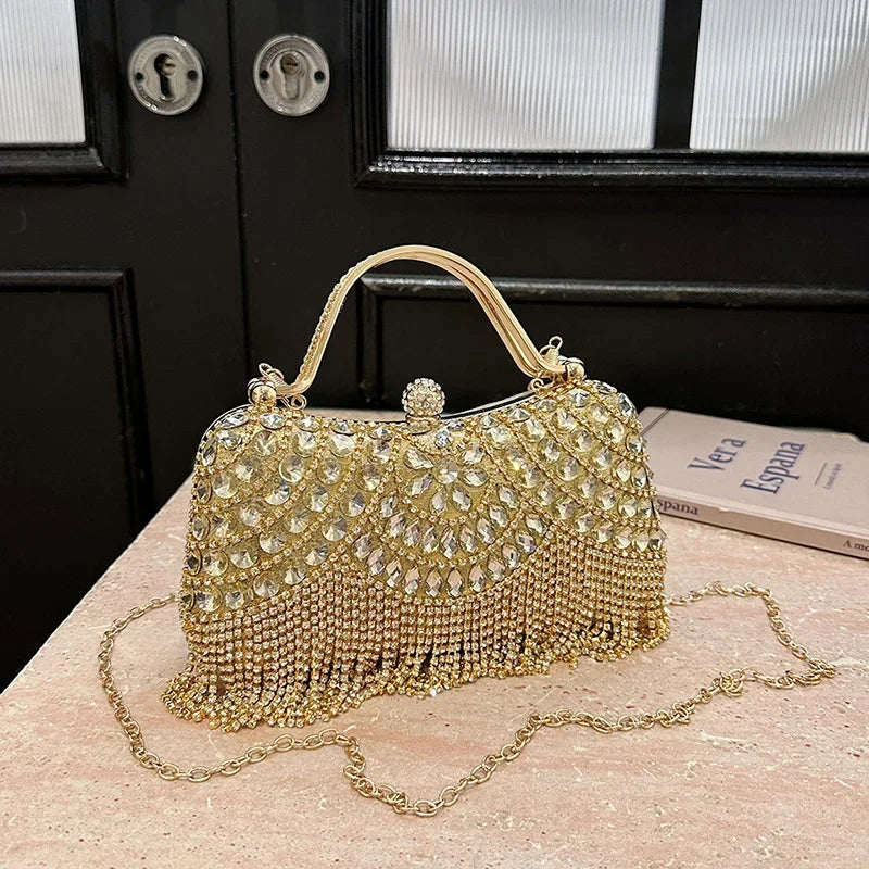 WOMEN Gold Silver Hasp Super Exquisite Diamonds Frame Handbags Chains Designer New Style Shoulder Bags