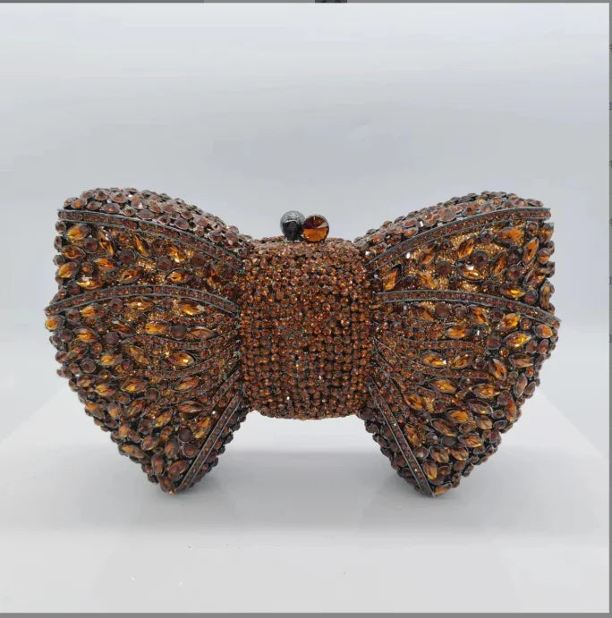 Women Newest Rhinestone Green/Black Clutch Purse Bow Luxury Diamond Red Evening Clutches  Wedding Bridal Bag Stones Handbags