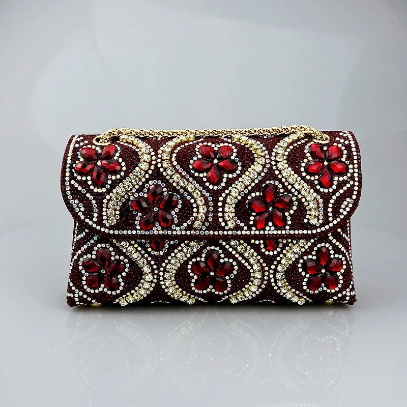 Women New Fashion Celebrity Rhinestone  Clothing Alloy Xiaoxiangfeng Shoulder Crossbody Dinner Bag