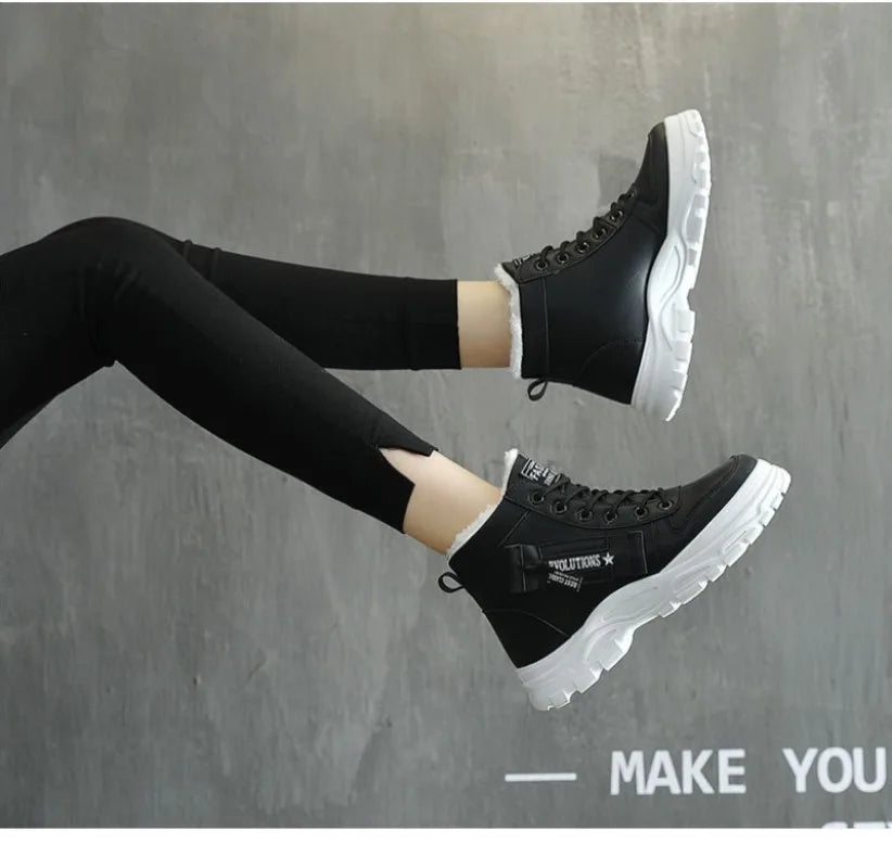 Women Casual High-top Shoes for Winter Snow Boots Warm Womens Sneakers Platform Ankle Boots