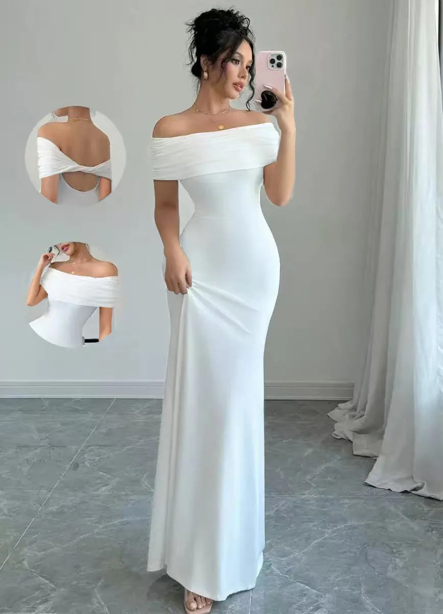 Women‘s Off Shoulder, sleeveless Sexy Bodycon , Elegant Bandage Cocktail Dress for Night Out