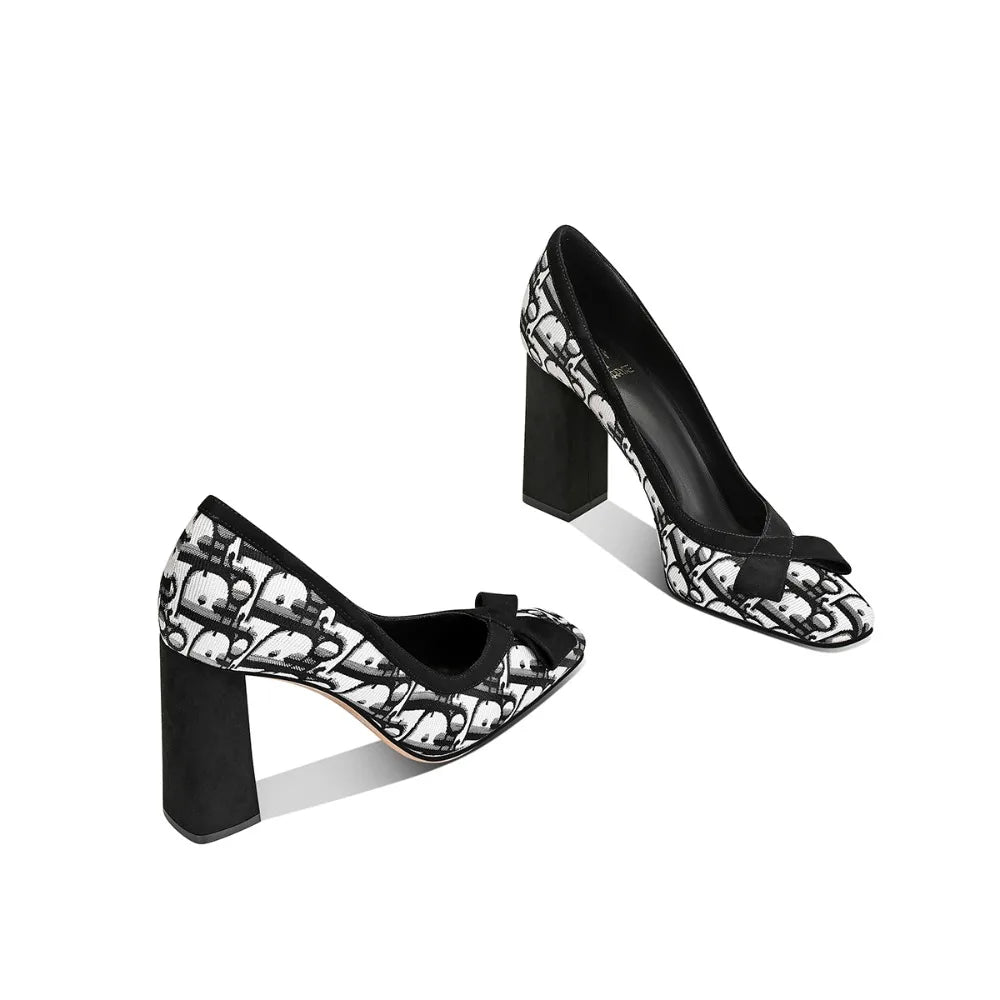 Women Black Suede Chunky Heel Square Toe Women Shoes Autumn Fashion Comfortable Designer High Heels