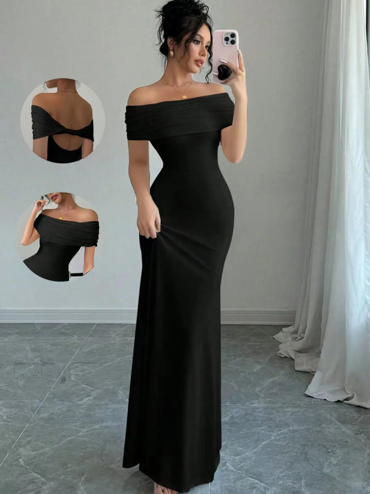 Women‘s Off Shoulder, sleeveless Sexy Bodycon , Elegant Bandage Cocktail Dress for Night Out