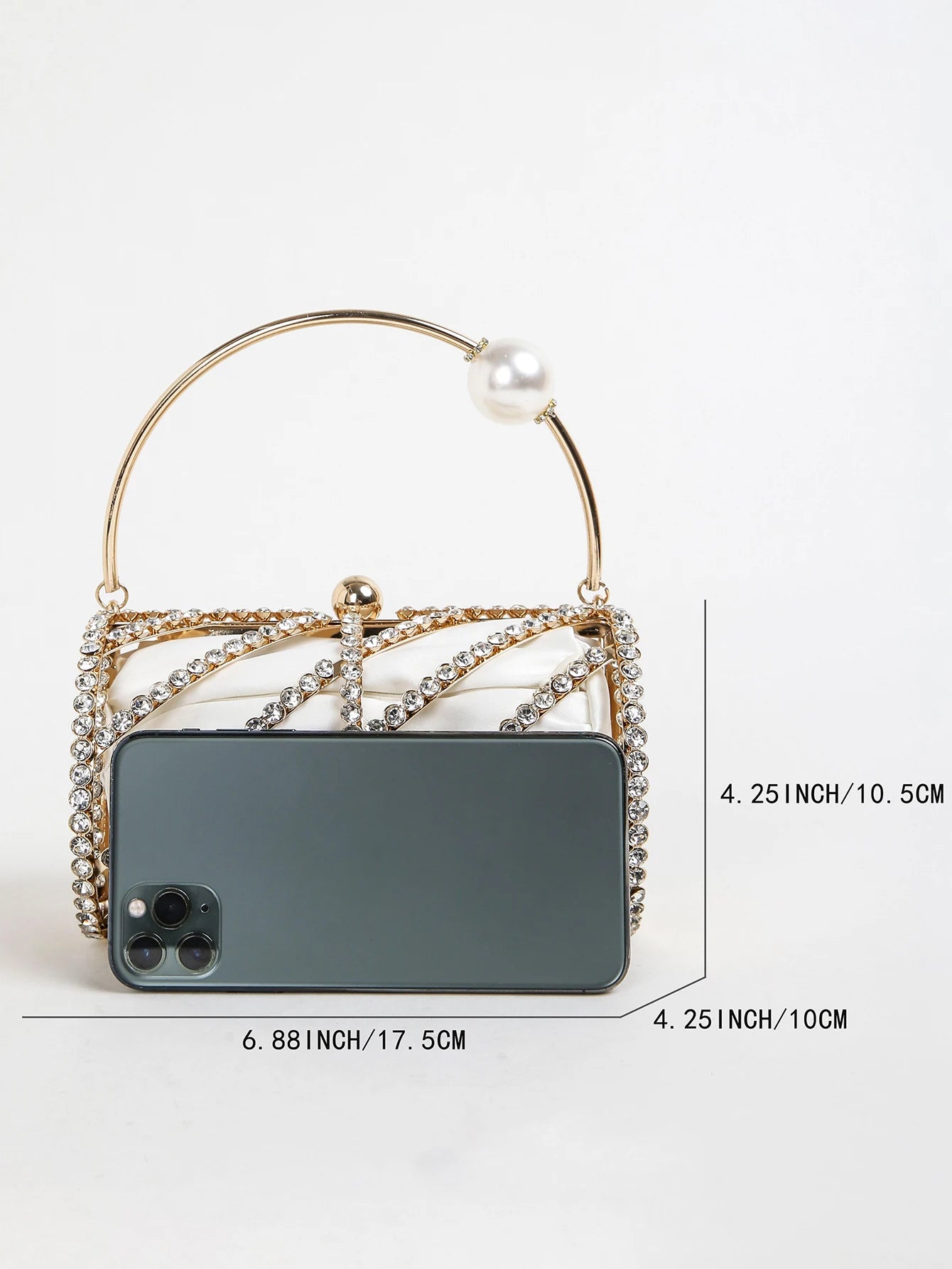 Women's clutch sparkly diamond-encrusted bag