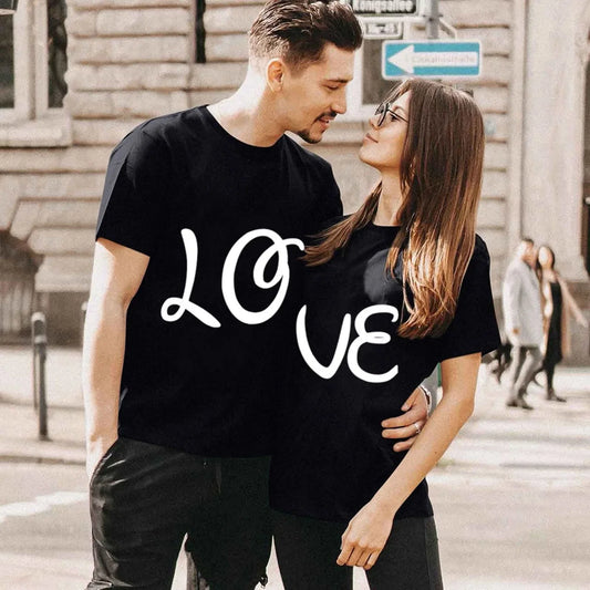 King Queen Couples T Shirt Combination Love Print Couple Tshirt Summer Fashion Woman T-shirt Casual O-Neck Tops Lovers Tee Shirt