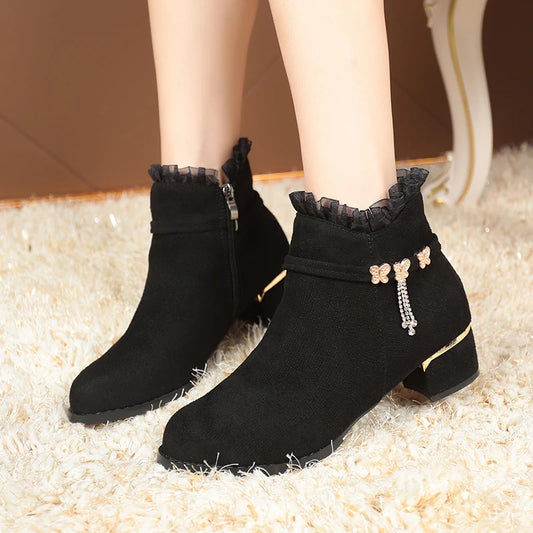 Women elegant Anti Slip Winter Banquet Casual boots