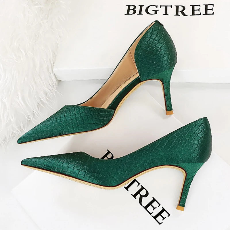 Women BIGTREE Shoes Designer New Pumps Pointed Toe High Heels