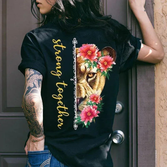 Fashion Strong Together Lion Couple T Shirts Family Matching Shirt Valentines Day Gifts for Boyfriend or Girlfriends Clothes