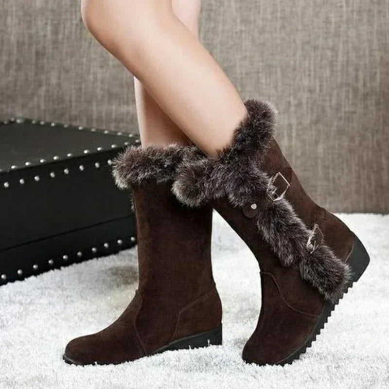 Women Casual Warm Fur Mid-Calf Boots