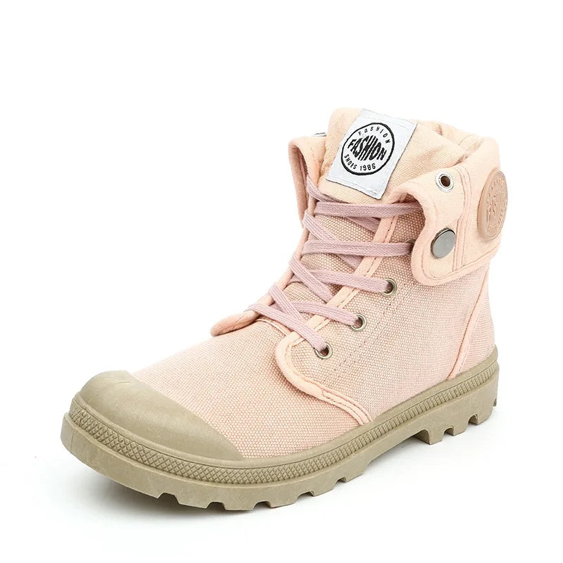 Women New Canvas Shoes Palladium Style Fashion High-top Breathable Ankle boots