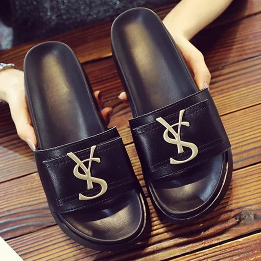 Women Slippers Luxury   Platform Design Slides Fashion Letters Casual Slipper Outside Non-slip Slippers Sandals