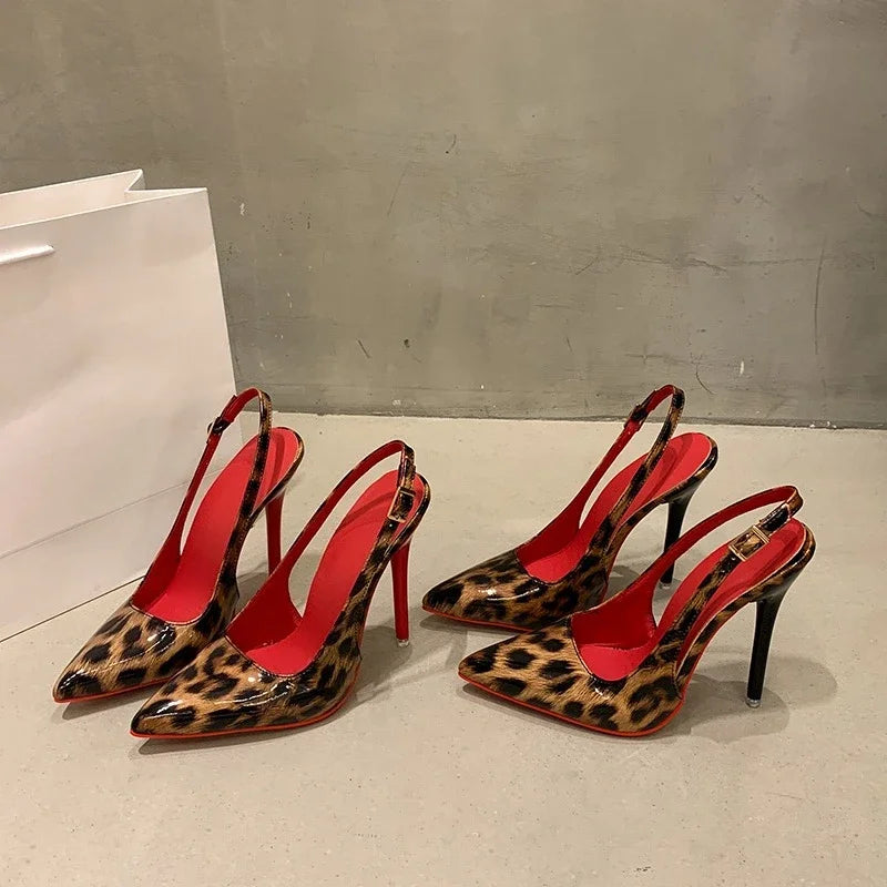 Women High Heels Feminine Sexy Leopard Print Pointed Toe Stiletto Single shoes