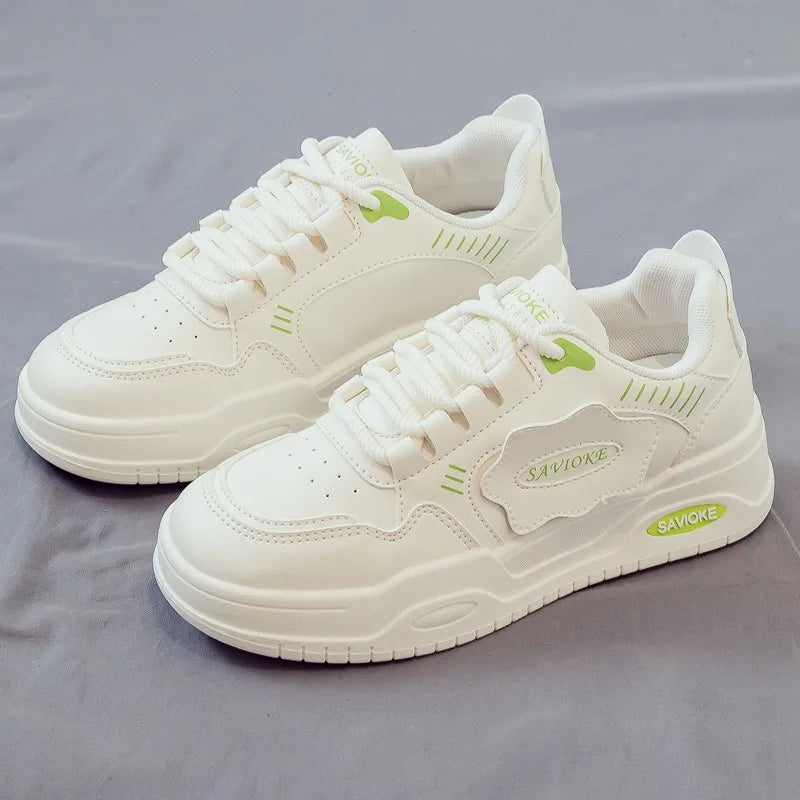 Autumn New White Shoes for Women, Fashionable and Versatile Casual Sports Shoes, Thick Soled Board Shoes