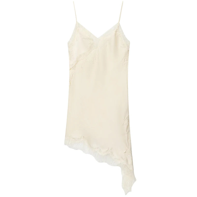 Women's Lace Asymmetric Slip Dress