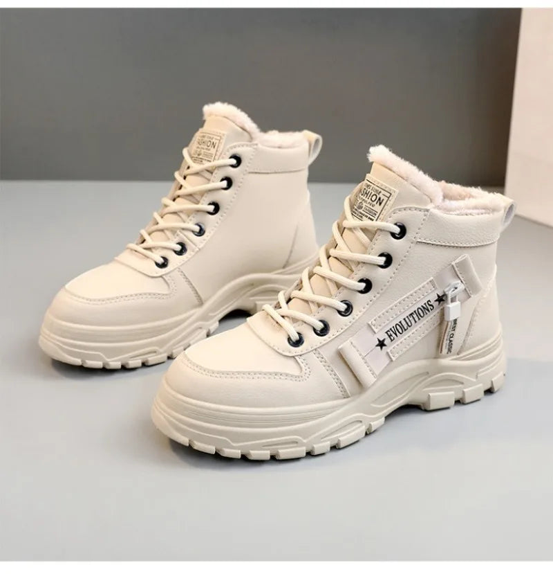 Women Casual High-top Shoes for Winter Snow Boots Warm Womens Sneakers Platform Ankle Boots