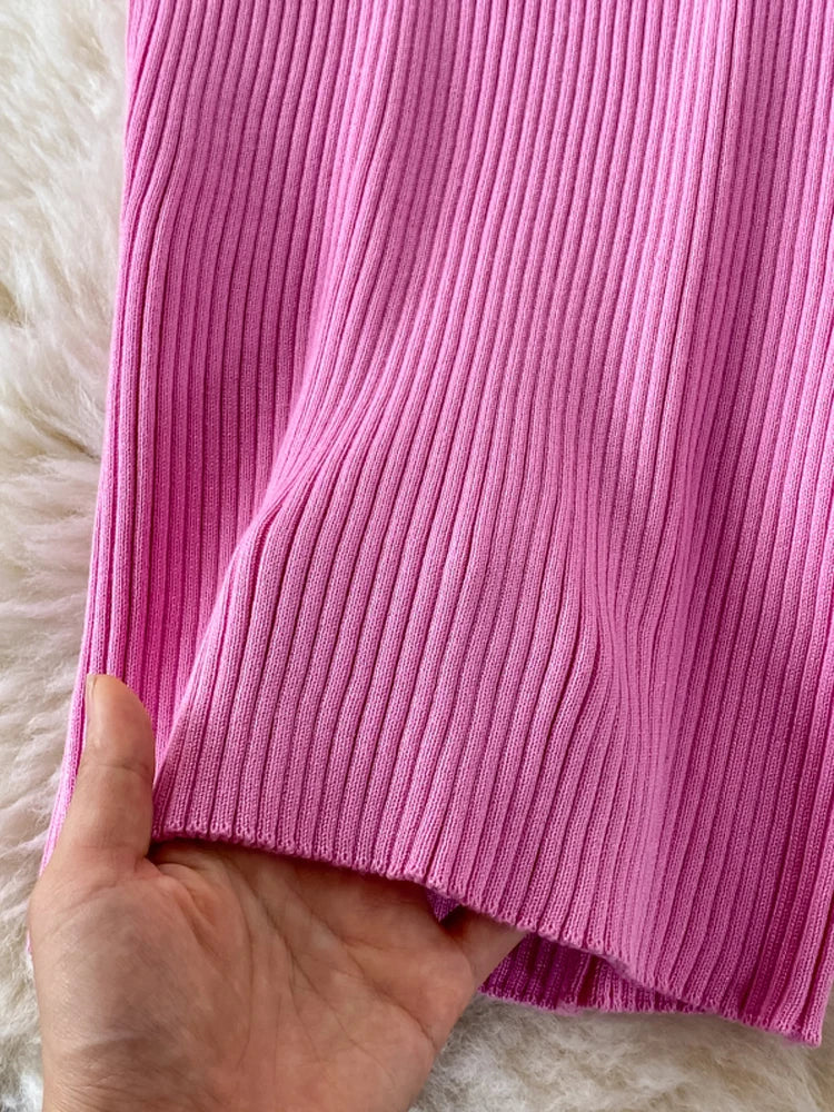 Women YuooMuoo Autumn Winter Elegant Cross V-neck Slim Waist Knitted Bodycon Office  Dress