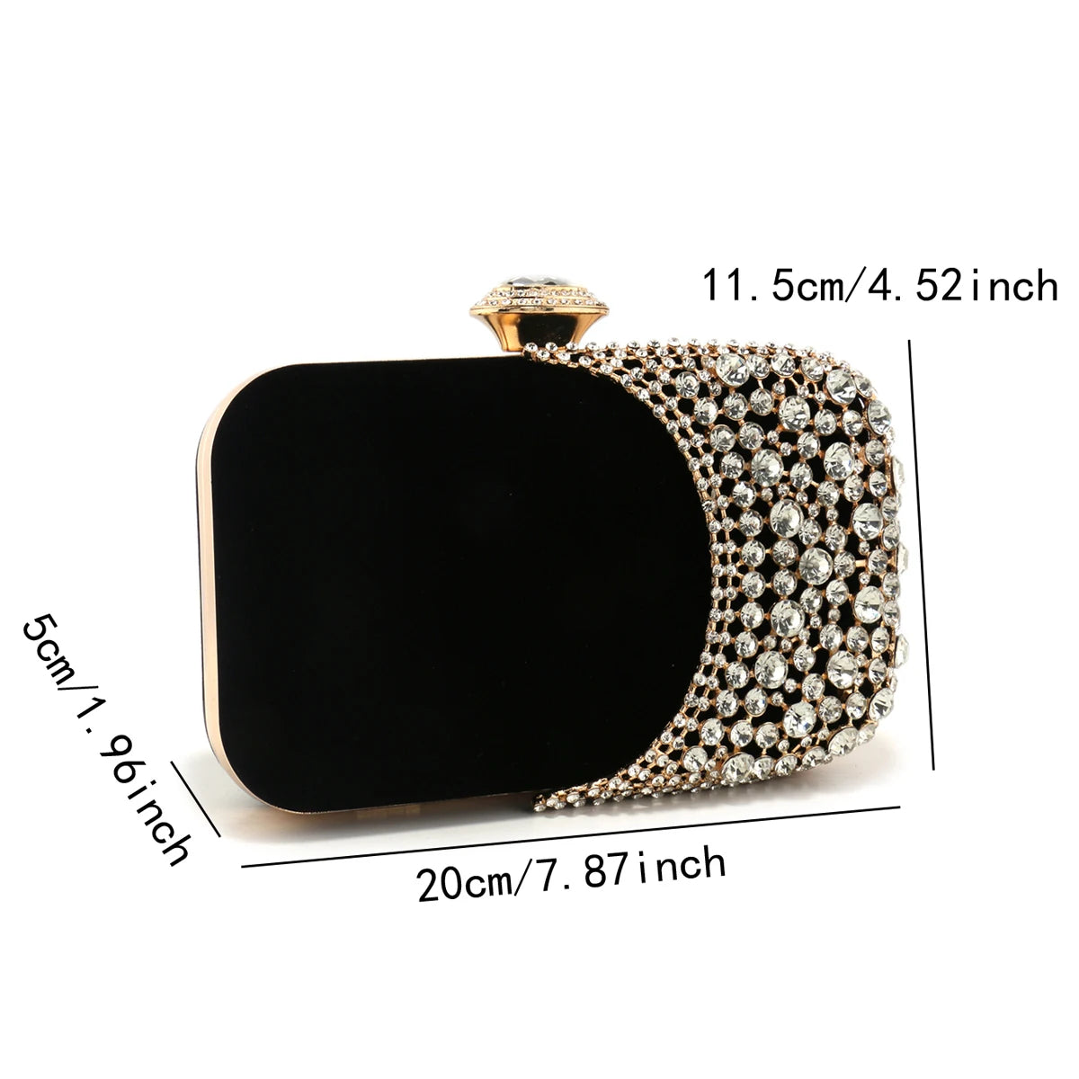 Women Hollow Design Evening Bags Velvet Glitter Fashion Ladies Wedding Party  Shoulder Chain Diamonds Handbags