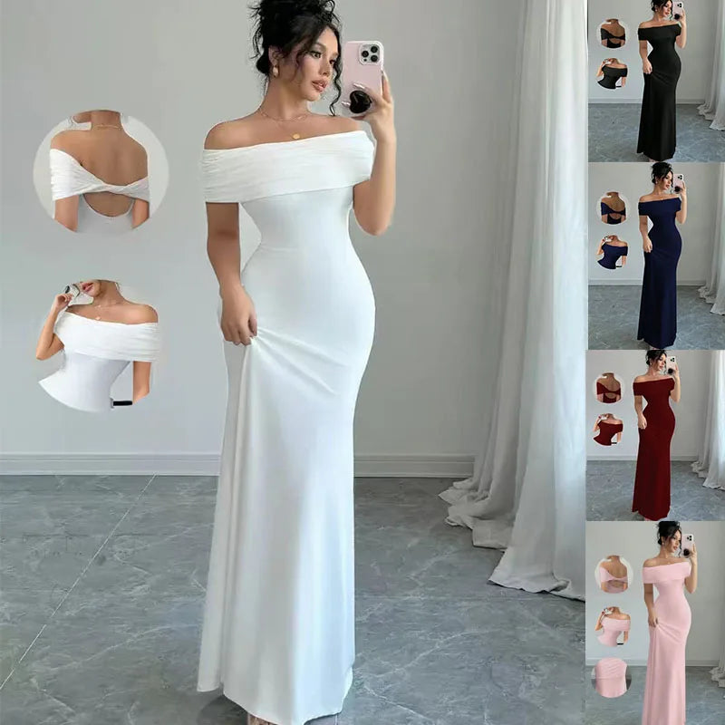 Women‘s Off Shoulder, sleeveless Sexy Bodycon , Elegant Bandage Cocktail Dress for Night Out