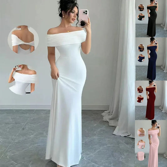 Women‘s Off Shoulder, sleeveless Sexy Bodycon , Elegant Bandage Cocktail Dress for Night Out