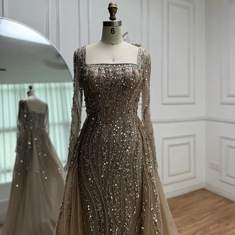 Women Evening Dress with Overskirt Luxury formal gown