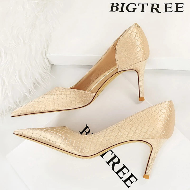 Women BIGTREE Shoes Designer New Pumps Pointed Toe High Heels