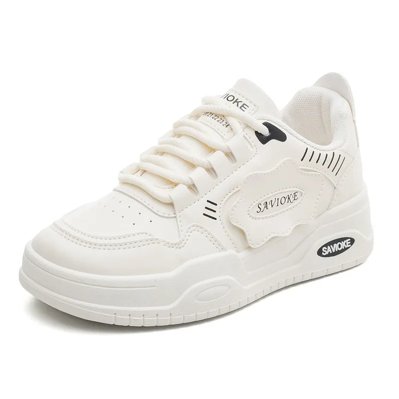 Autumn New White Shoes for Women, Fashionable and Versatile Casual Sports Shoes, Thick Soled Board Shoes
