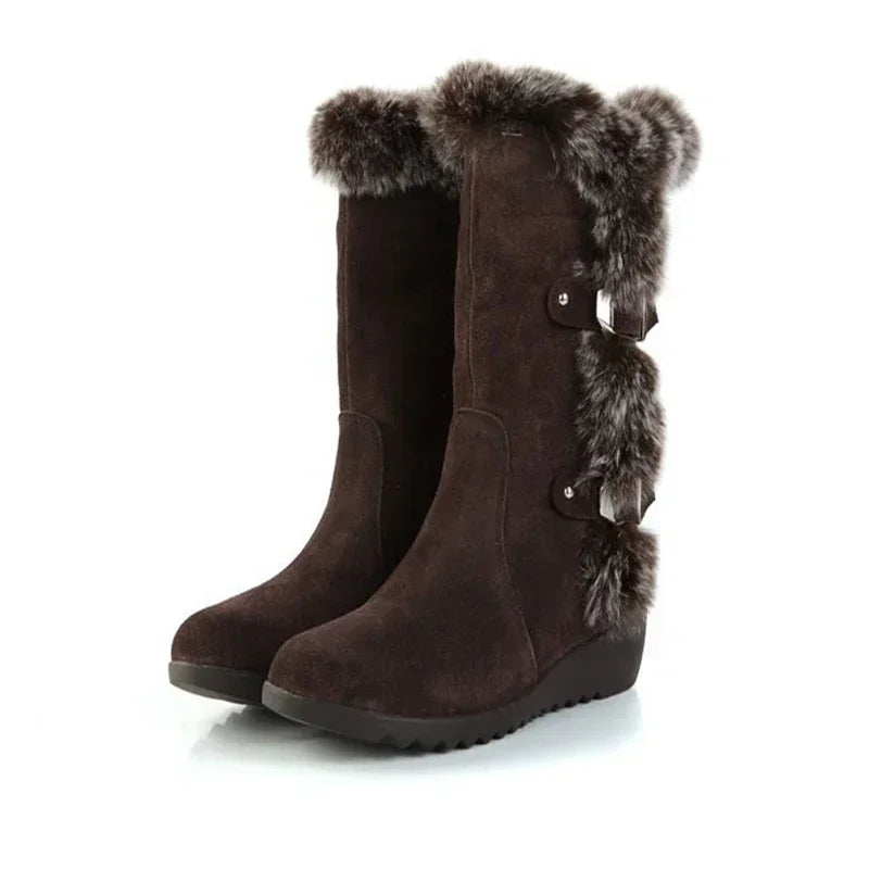 Women Casual Warm Fur Mid-Calf Boots