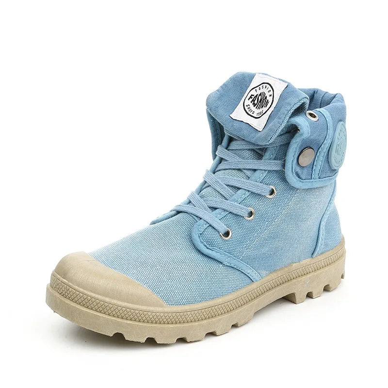 Women New Canvas Shoes Palladium Style Fashion High-top Breathable Ankle boots